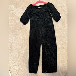 Toddler black pinstripe jumpsuit